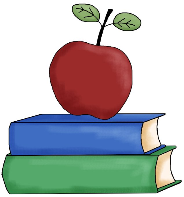 Teacher symbol - apple and books