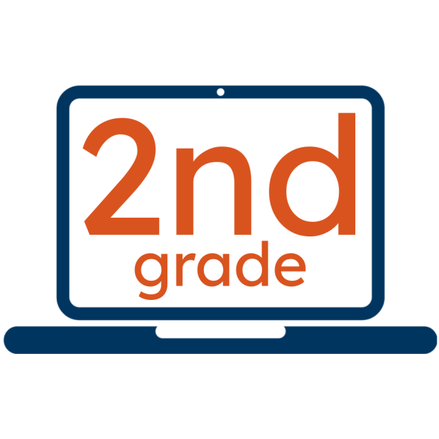 Laptop with the words "2nd grade" inside