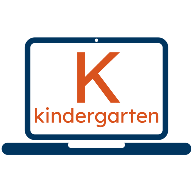 Laptop with the word "kindergarten" inside