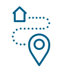 Location pin and home icon