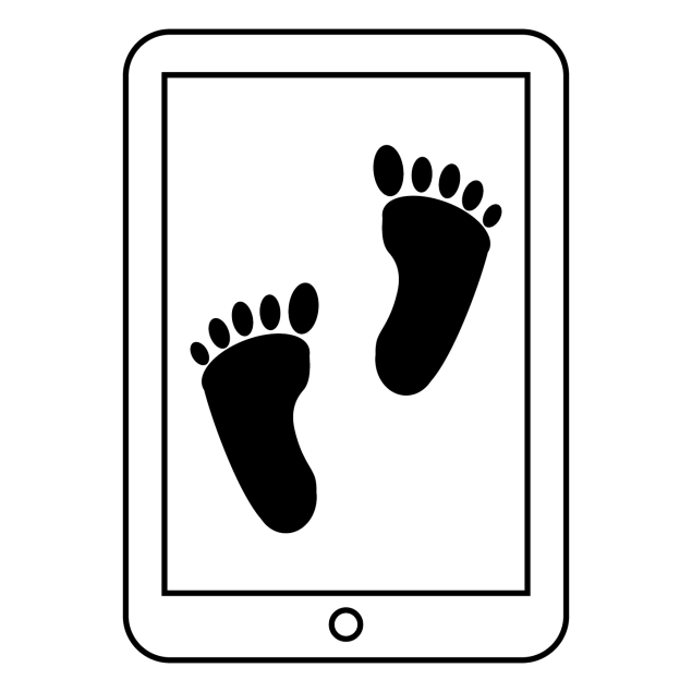 footprints on device to represent digital footprint