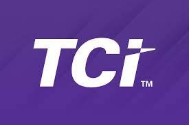 Purple background with white letters "TCI"