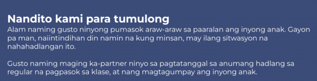 Tagalog text: Frequently Asked questions