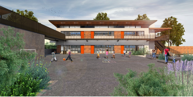 A conceptual design of the new buildings at West portal elementary school