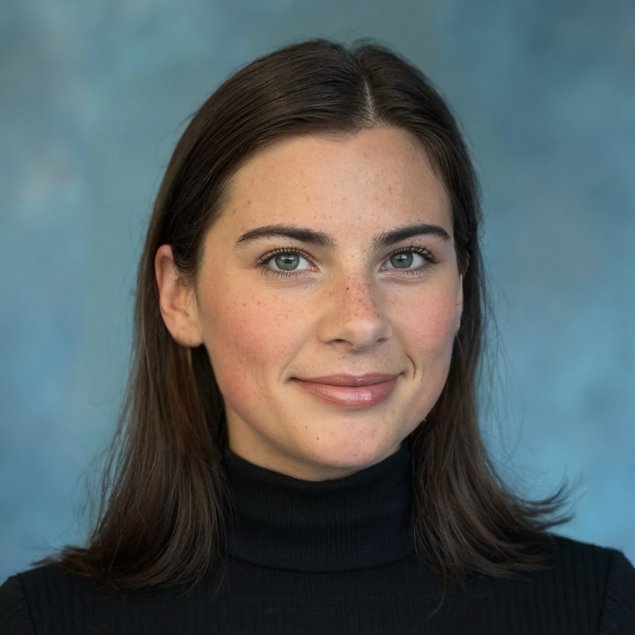 Smiling white woman with long brown hair