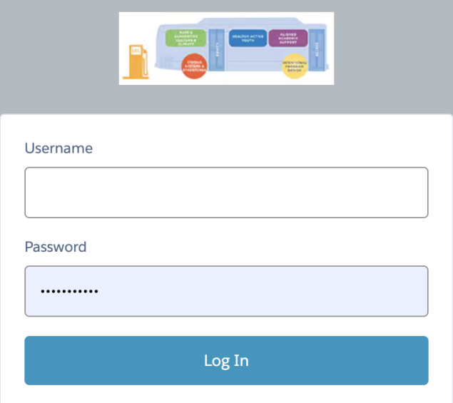 Image fields to log in to EQAP dashboard