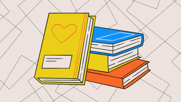Illustration of colorful stacked books