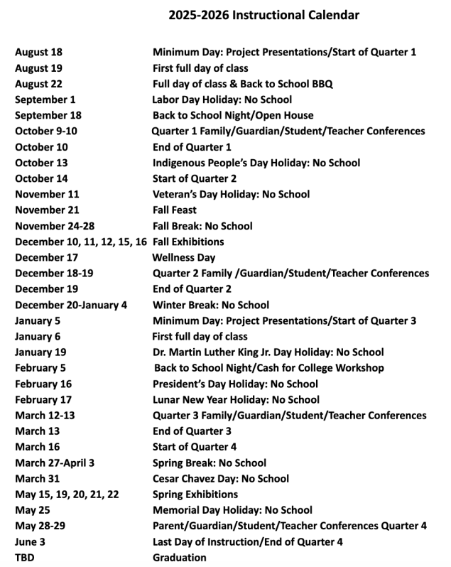 DHS Instructional cal 25-26