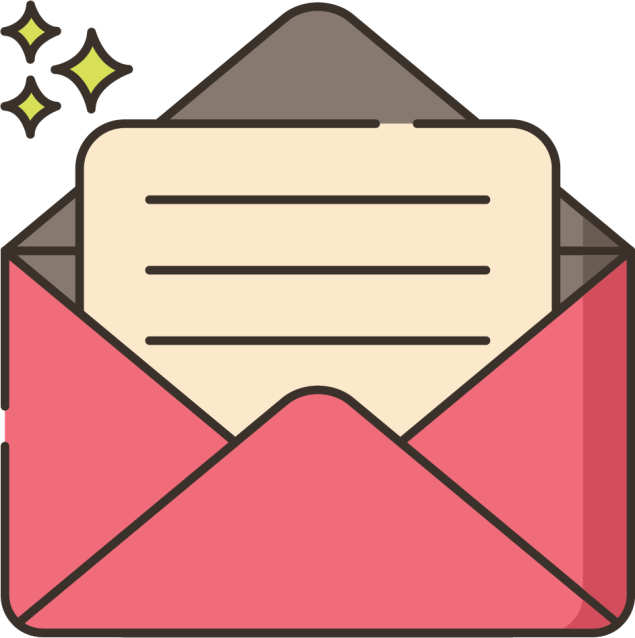 Illustration of a envelope with a letter