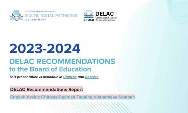 District English Learner Advisory Committee Recommendations 