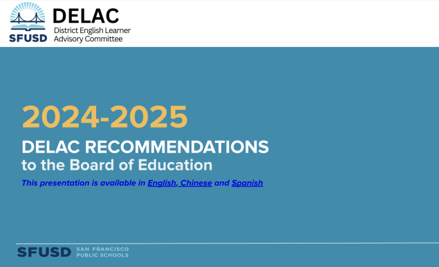 District English Learner Advisory Committee Recommendations 
