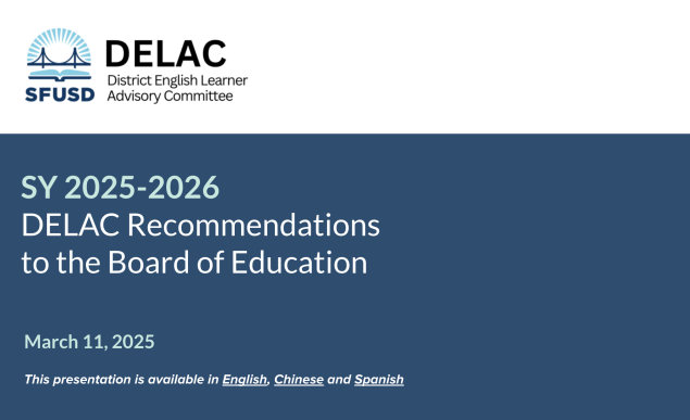 District English Learner Advisory Committee Recommendations 