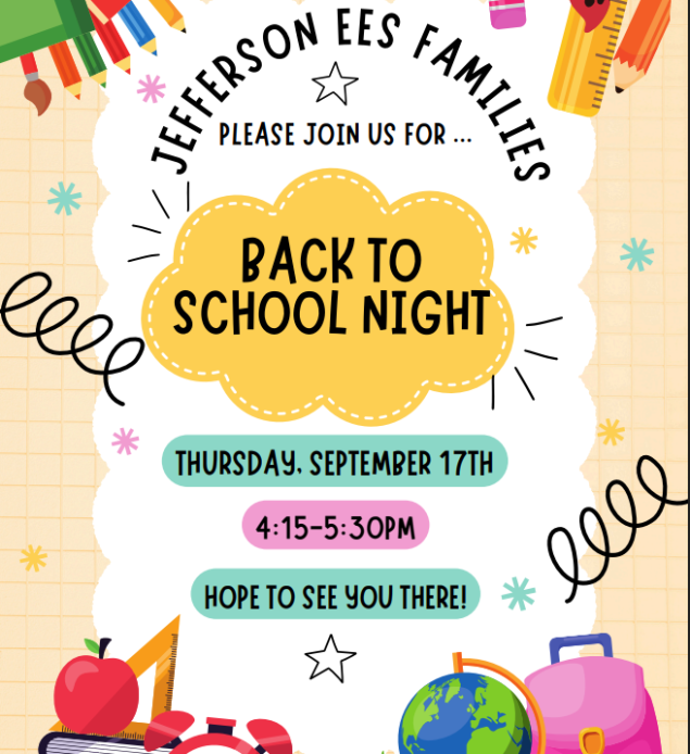 flyer of Back to School Night Details