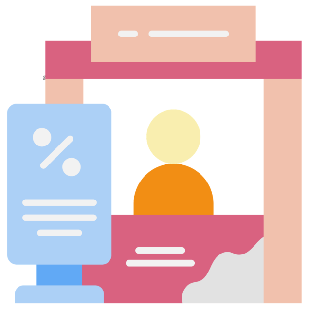 Booth with person inside