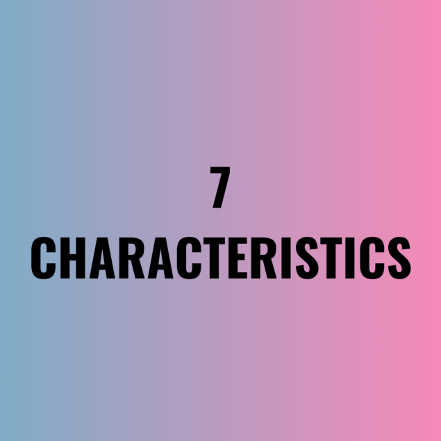 Text reads: 7 Characteristics