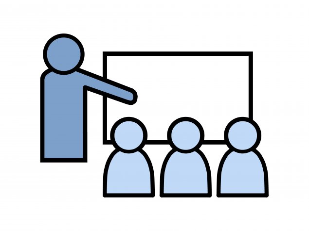 clipart of teacher and three students