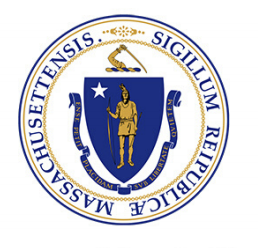 The image is the Massachusetts State Seal 
