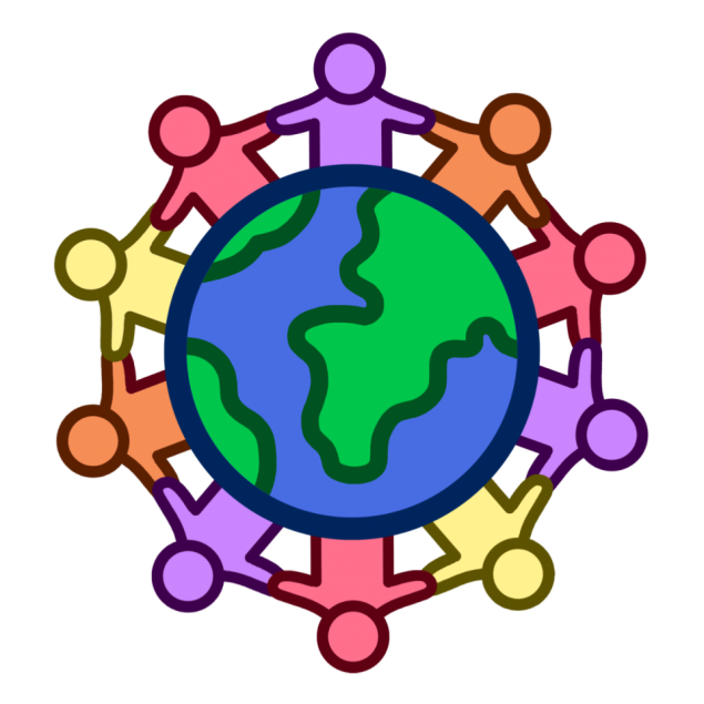 clipart of people holding hands around earth