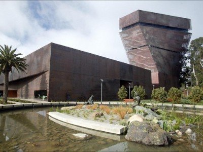 the outside of the de Young Museum