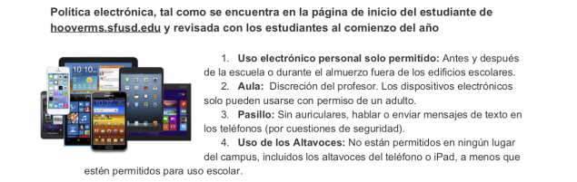 Expectations & Electronic Policy Spanish Preview