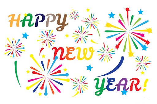 colorful image saying Happy New Year