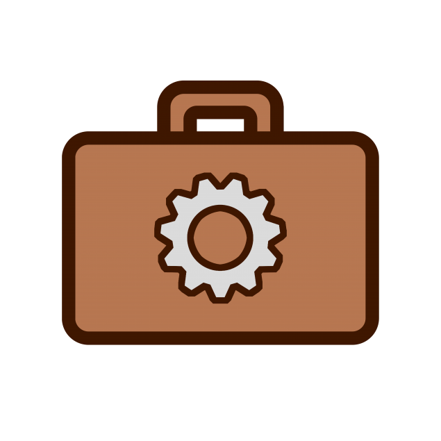clipart of briefcase with a gear on it