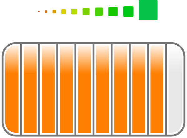 Orange progress bar clipart with the last bar left blank
