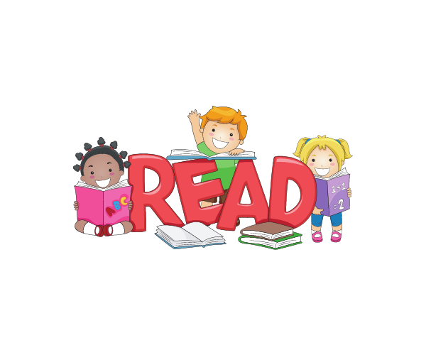 clipart of kids around the word READ