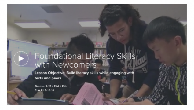 Thumbnail of a video about skills for newcomer English Learners in secondary school