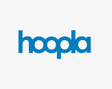 Hoopla logo blue letters with white background 