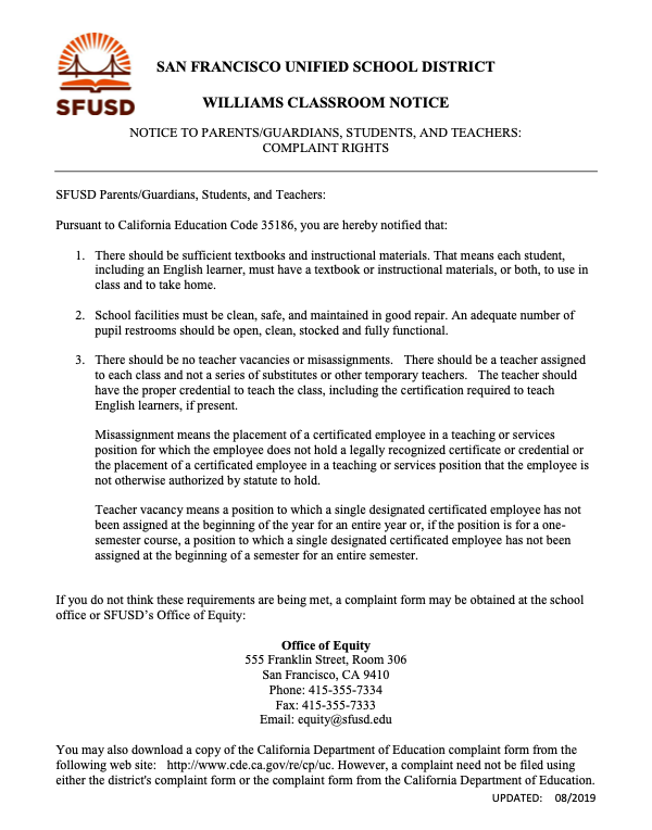 Williams Act Notice