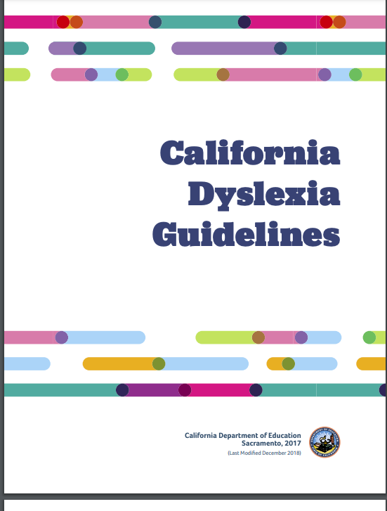 Cover of California Dyslexia Guidelines PDF