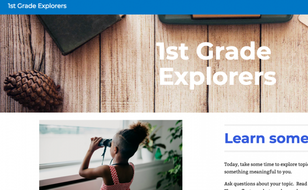 Screenshot of 1st grades Inquiry website.