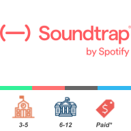 Soundtrap is great for 3rd - 12th grade. Soundtrap costs money, but is paid for by some programs. 