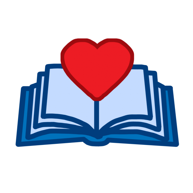 clipart of a heart on a book