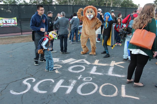 Walk to School Day with mascots