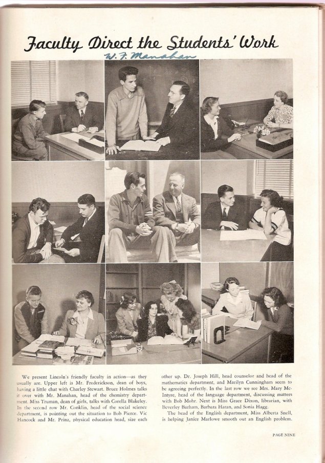different photos of students from 1940s