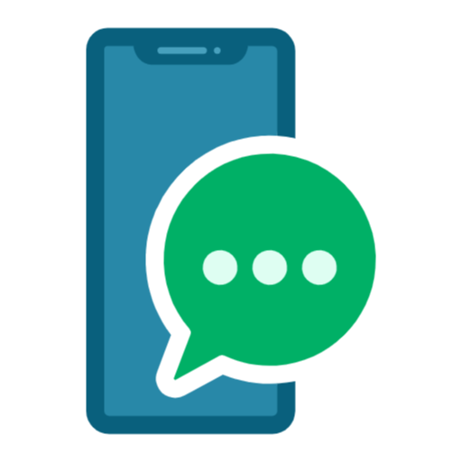 icon of a phone with a text bubble