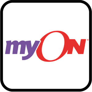 MyOn logo purple and red over a white background.
