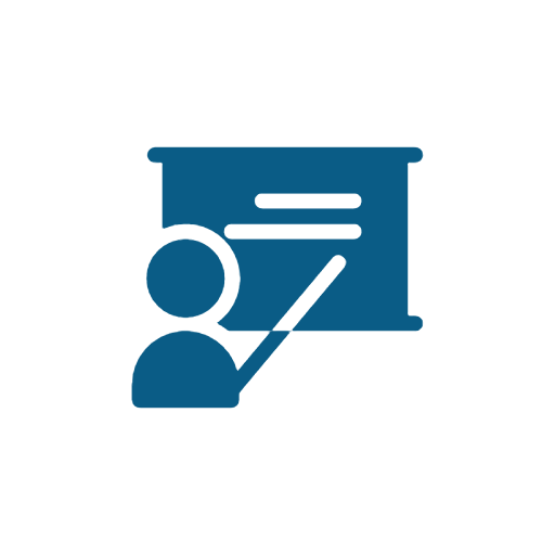 Teacher in front of blackboard