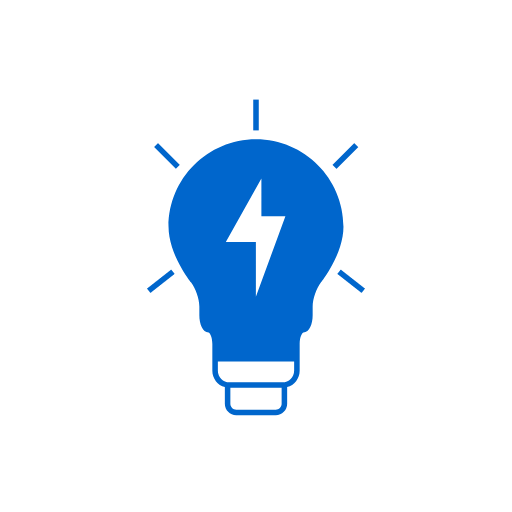 icon of blue lightbulb