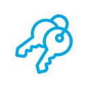 Icon of keys in blue