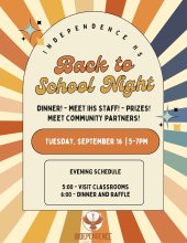 Back to school flyer on September 16 5-7pm
