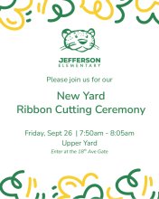 Jefferson ES New Yard ribbon cutting announcement