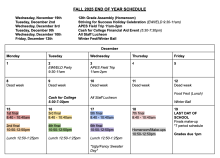 Fall Semester Finals Schedule