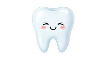 cartoon tooth with a smiley face